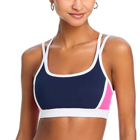 Aqua Other - 68$ AQUA Athletic Toned Out Double Strap Colorblock Sports Bra Size XS Pink Navy